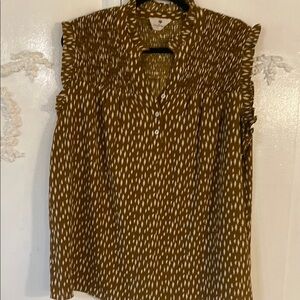 Brown Patterned Women's Top SZ XL